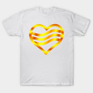 Gold ribbon heart T-Shirt